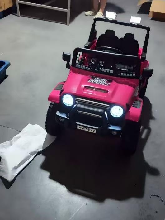24V Ride on Car Truck, Kids 2 Seater Ride On Toy w/4WD Motor, Remote Control, 3 Speed, Bluetooth Music, Spring Suspension, LED Light, Kids Electric Vehicle Gift for Boys, Girls - Deep Black customer photo 1