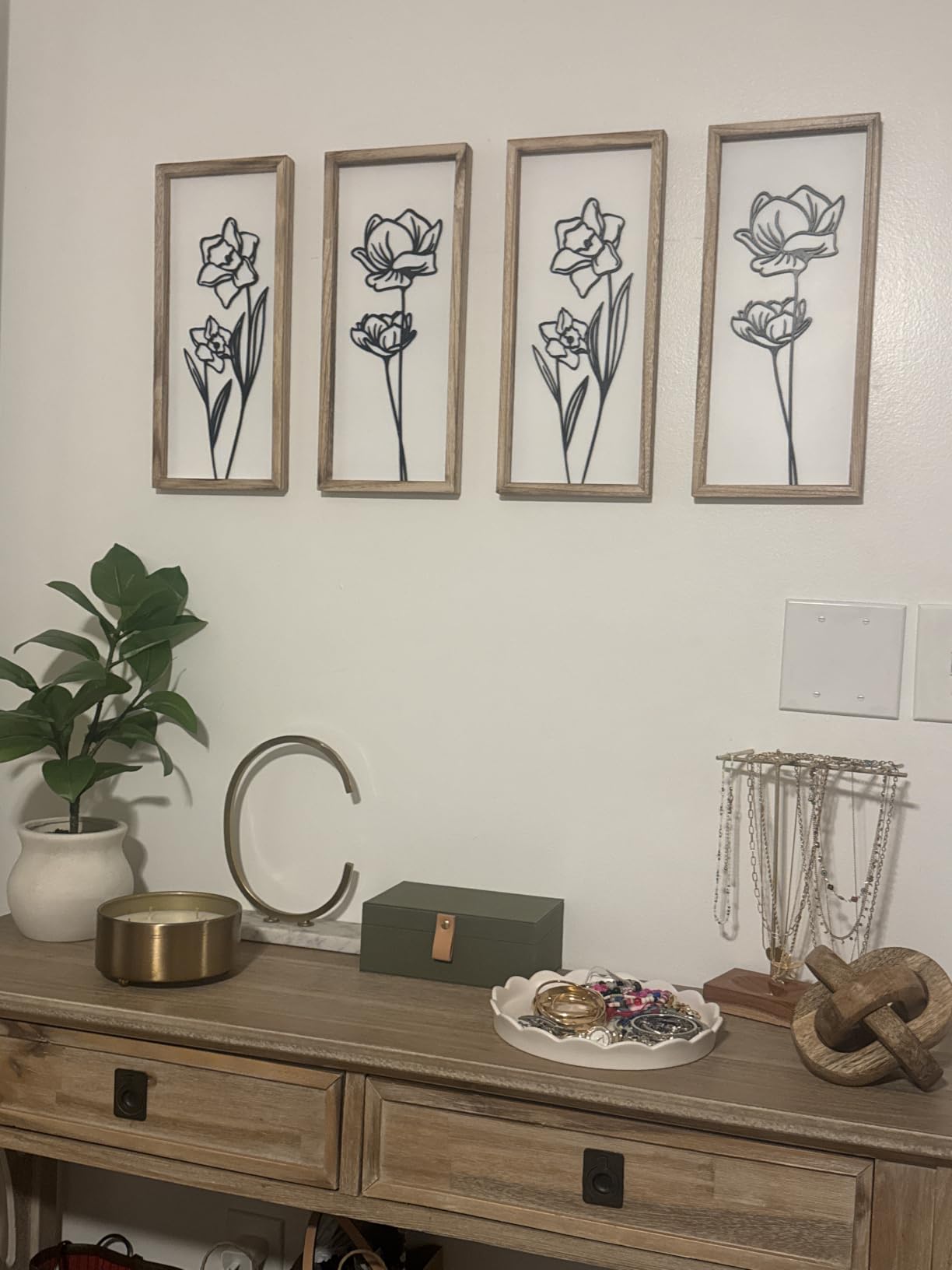 Tide and Tales 3d Framed Wall Art, Set of 4, Floral Boho Wall Decor customer photo 1