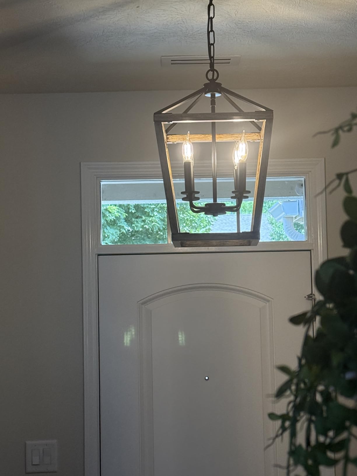 Black Farmhouse Chandelier, 4-Light Foyer Lighting Fixtures for Dining Room customer photo 1