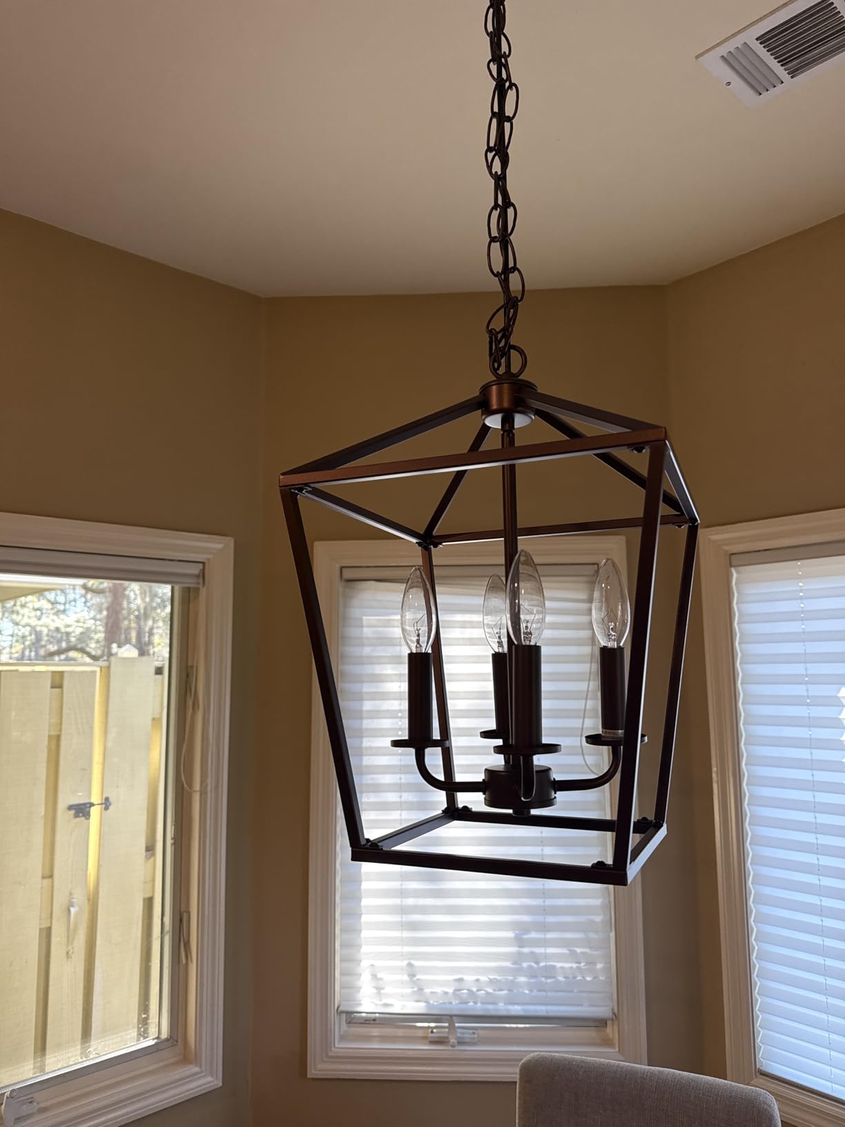 Black Farmhouse Chandelier, 4-Light Foyer Lighting Fixtures for Dining Room customer photo 2