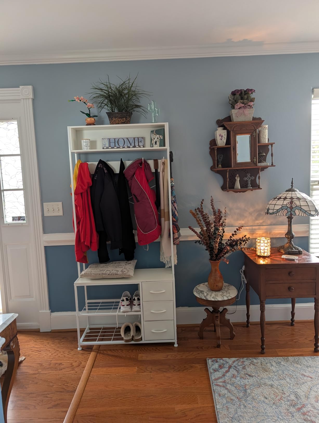 Hall Tree with Bench & 3 Drawers Storage 31.5