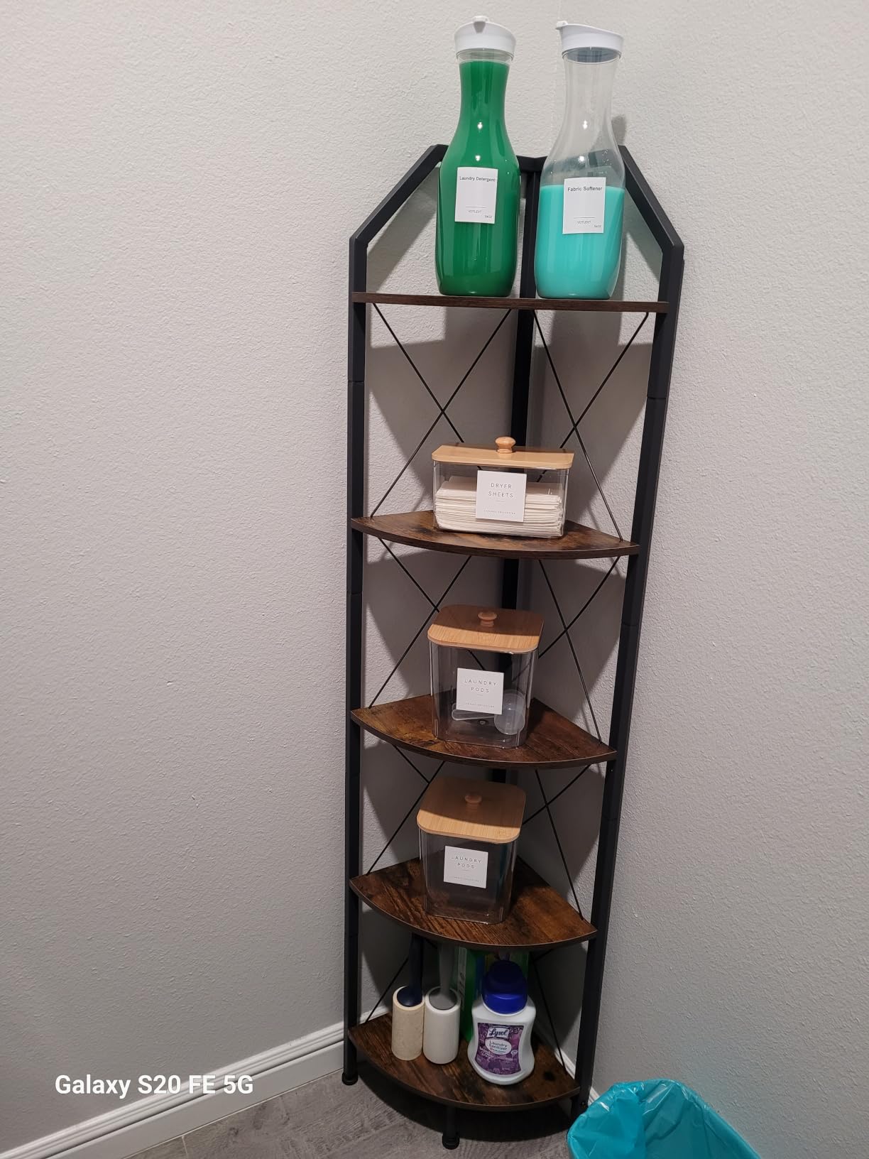 CHOEZON 6-Tier Corner Shelf, Industrial Corner Bookshelf, 71.2