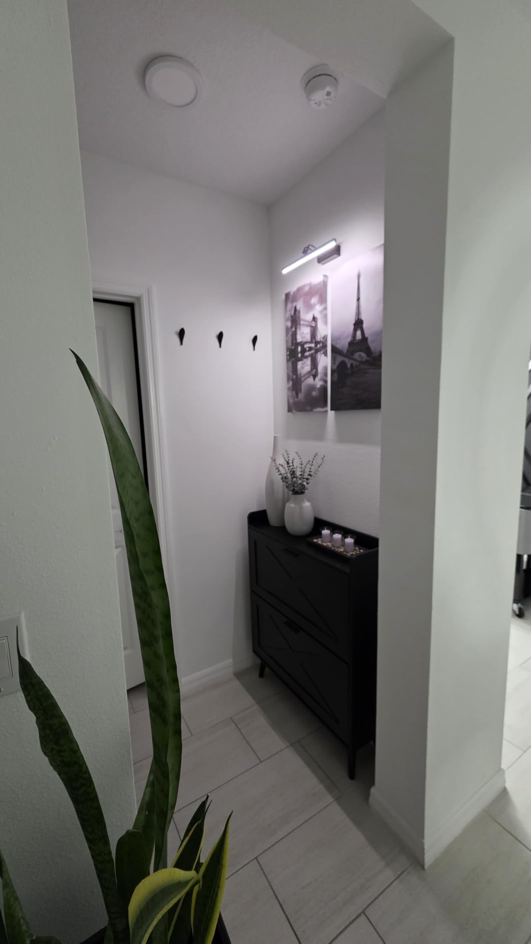 Homleke Farmhouse Shoe Storage Cabinet with Flip Drawers & Barn Door Design customer photo 1