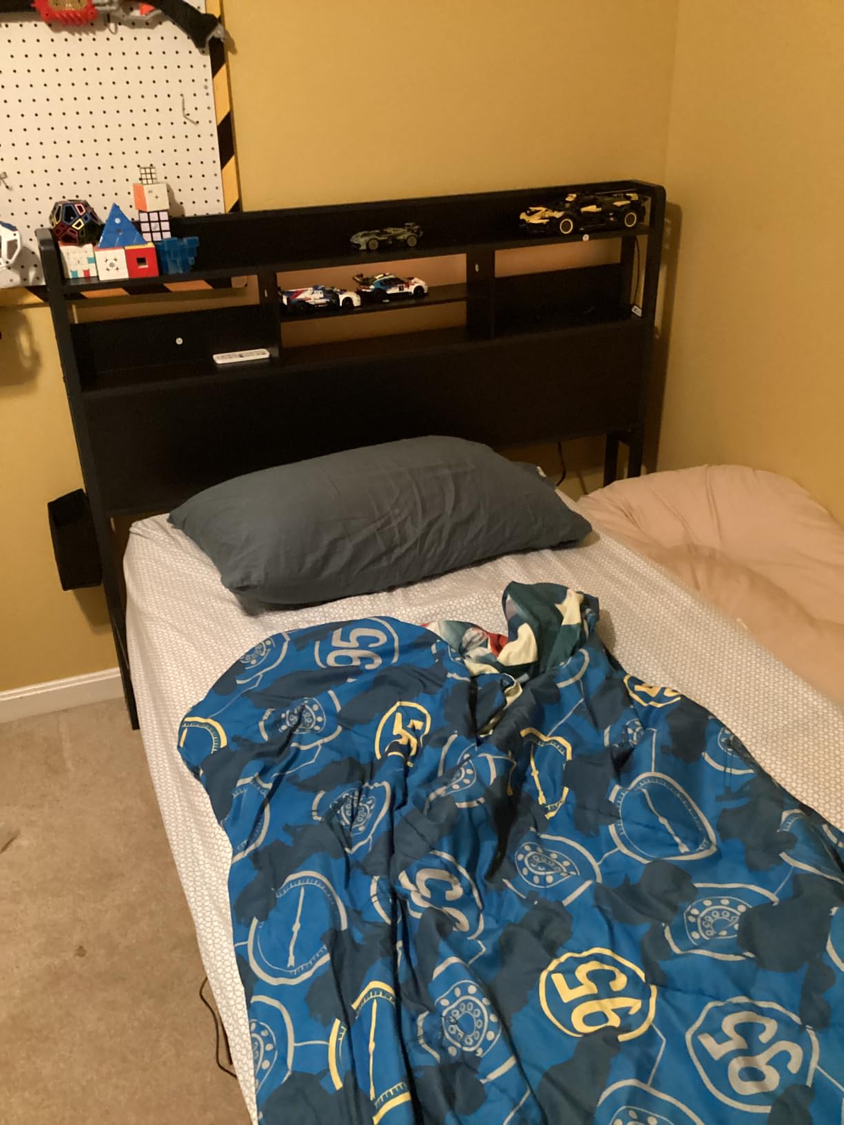 Furnulem Full Size Bed Frame with Headboard and Charging Station,2 Drawers customer photo 1