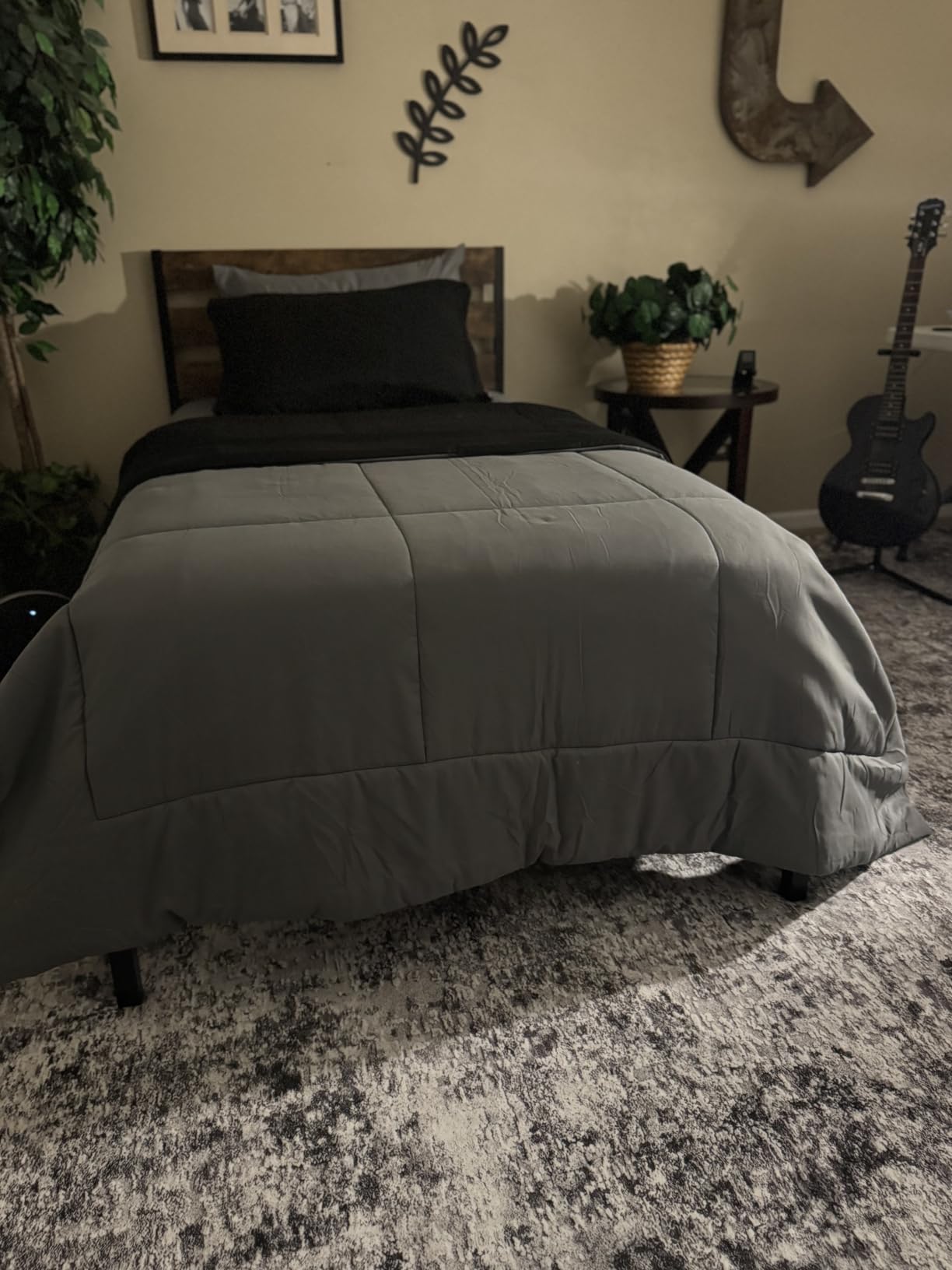 DMOYEST 6ft Round Area Rug Living Room Rugs - 6x6 Washable Large Soft Indoor Modern Abstract Low Pile Rug Carpet for Bedroom Dining Room Farmhouse Home Office - Beige Blue customer photo 2