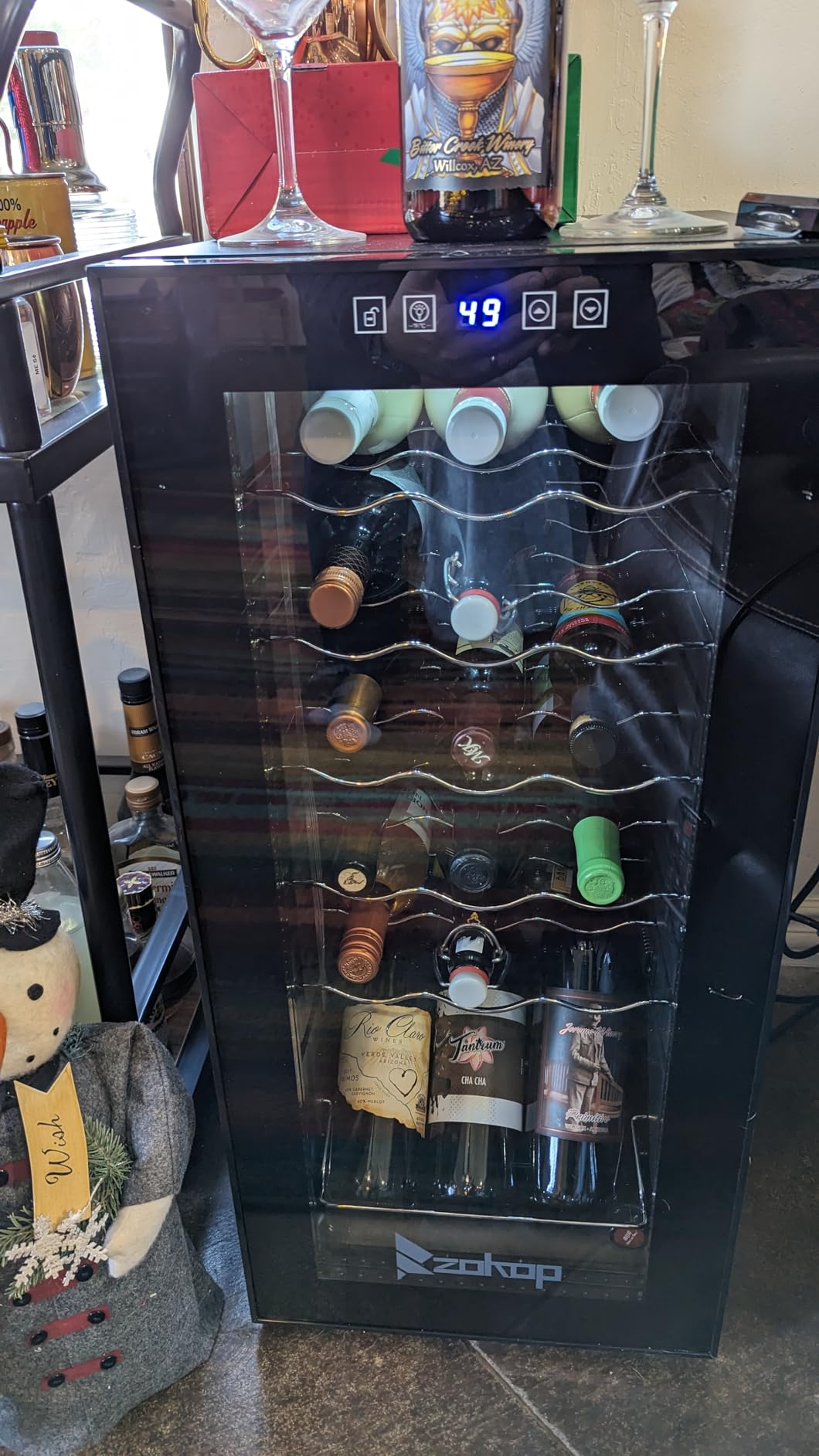 ROVSUN 33 Bottle Wine Fridge, Dual Zone Wine and Beverage Refrigerator with Independent Temp Control & LED Control Panel, Freestanding Wine Cooler Chiller for Red White Wine, Champagne, Beer customer photo 1