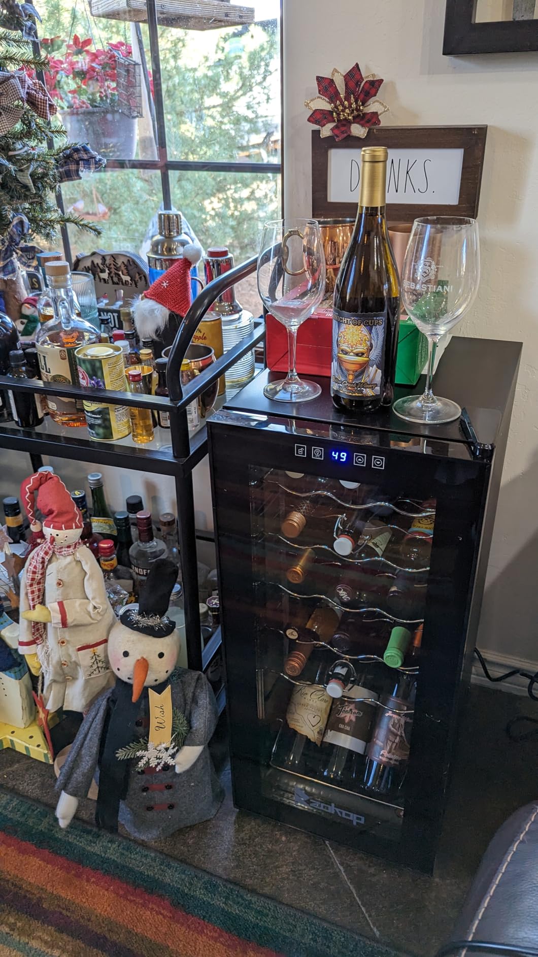ROVSUN 33 Bottle Wine Fridge, Dual Zone Wine and Beverage Refrigerator with Independent Temp Control & LED Control Panel, Freestanding Wine Cooler Chiller for Red White Wine, Champagne, Beer customer photo 2