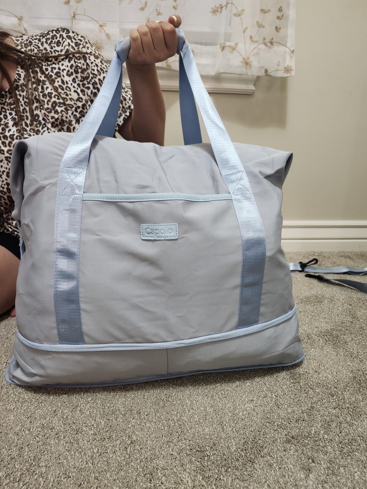 Capolo Expandable Travel Duffle Bag Weekender Overnight Bags for Women Men customer photo 2