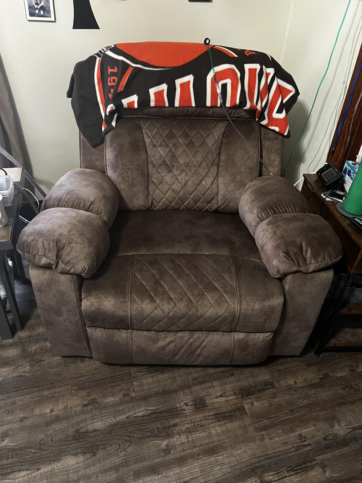 FUNECORP Big Man Power Lay Flat Lift Recliner Chair,Tan | Dual Motor Heat Vibration for Elderly, 28
