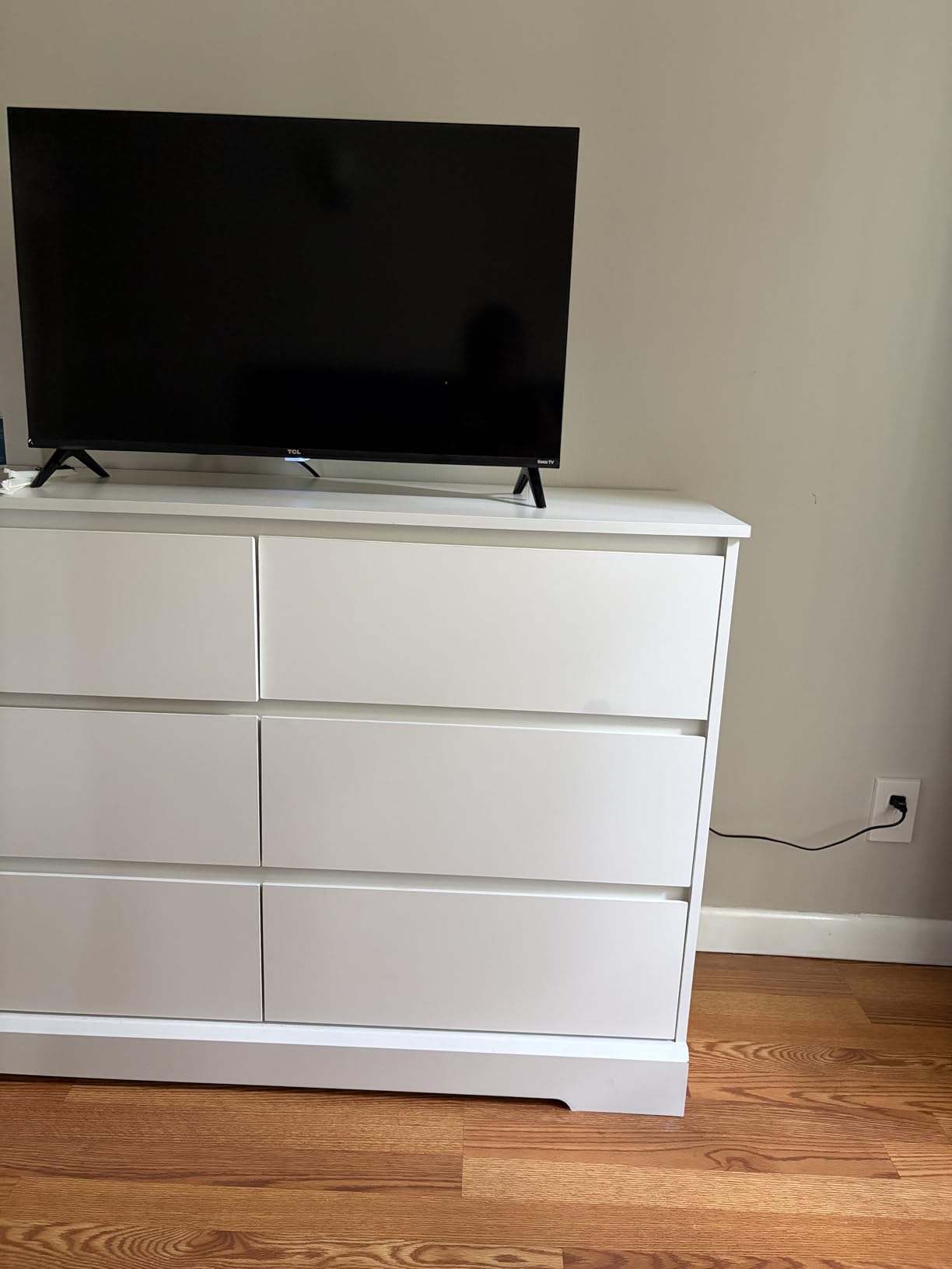FOTOSOK Black Dresser for Bedroom, Modern 6 Drawer Double Dresser | 47.2