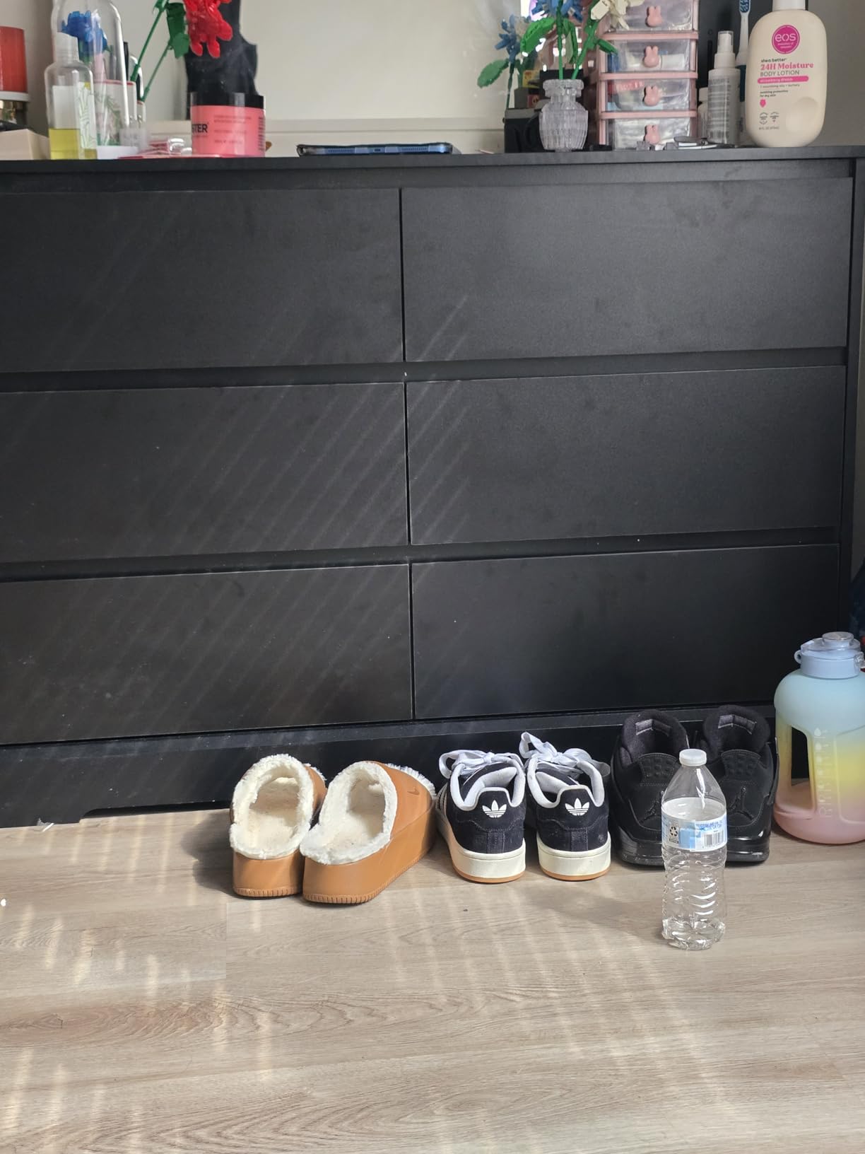 FOTOSOK Black Dresser for Bedroom, Modern 6 Drawer Double Dresser | 47.2