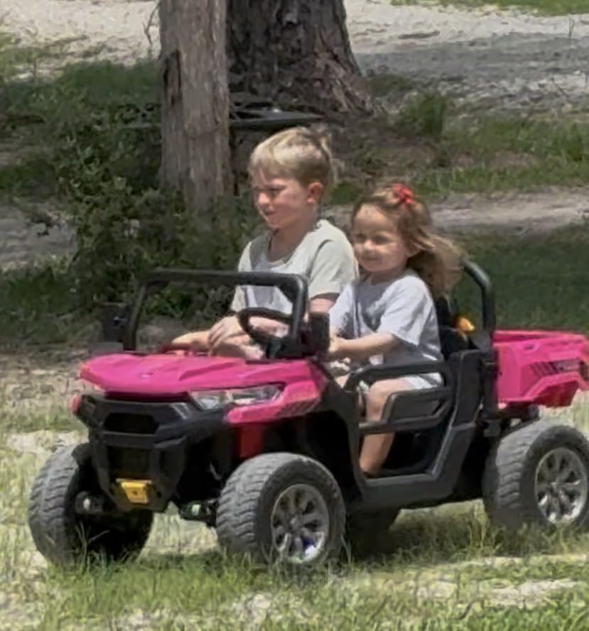 24V Ride on Toys for Kids 4-8, 2 Seater Electric Car with Dump Bed, Black customer photo 2