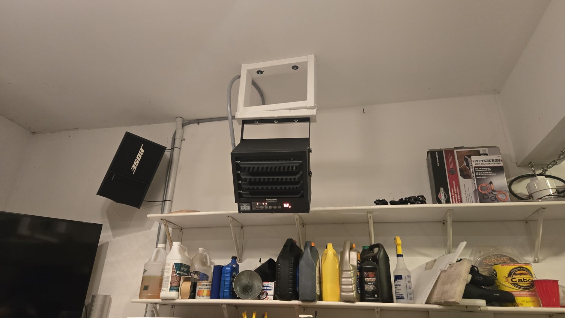 ROVSUN 7500W Electric Garage Heater with Remote & APP Control, Digital Fan-Forced Ceiling Mount Heater with Thermostat, 12H Timer & Overheat Protection, 240V Hardwired for Workshop Factory customer photo 1