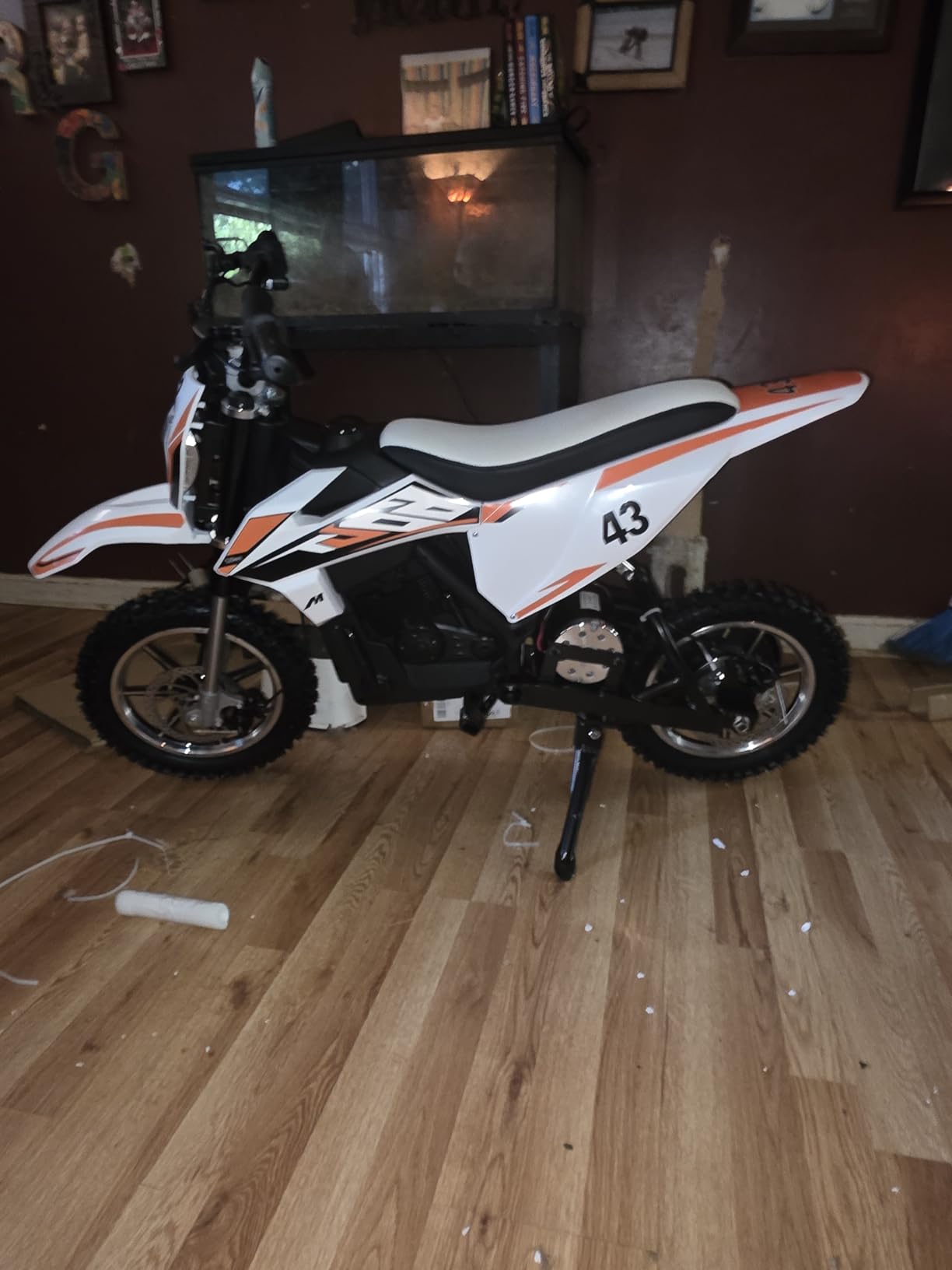 Blitzshark 36V 650W Kids Electric Dirt Bike, Dual Disc Brakes | Off-Road Motocross Style,17 MPH Speed,Aluminum Wheels,Dual Suspension,Twist Grip Throttle,Rubber Tires,Leather Seat customer photo 1