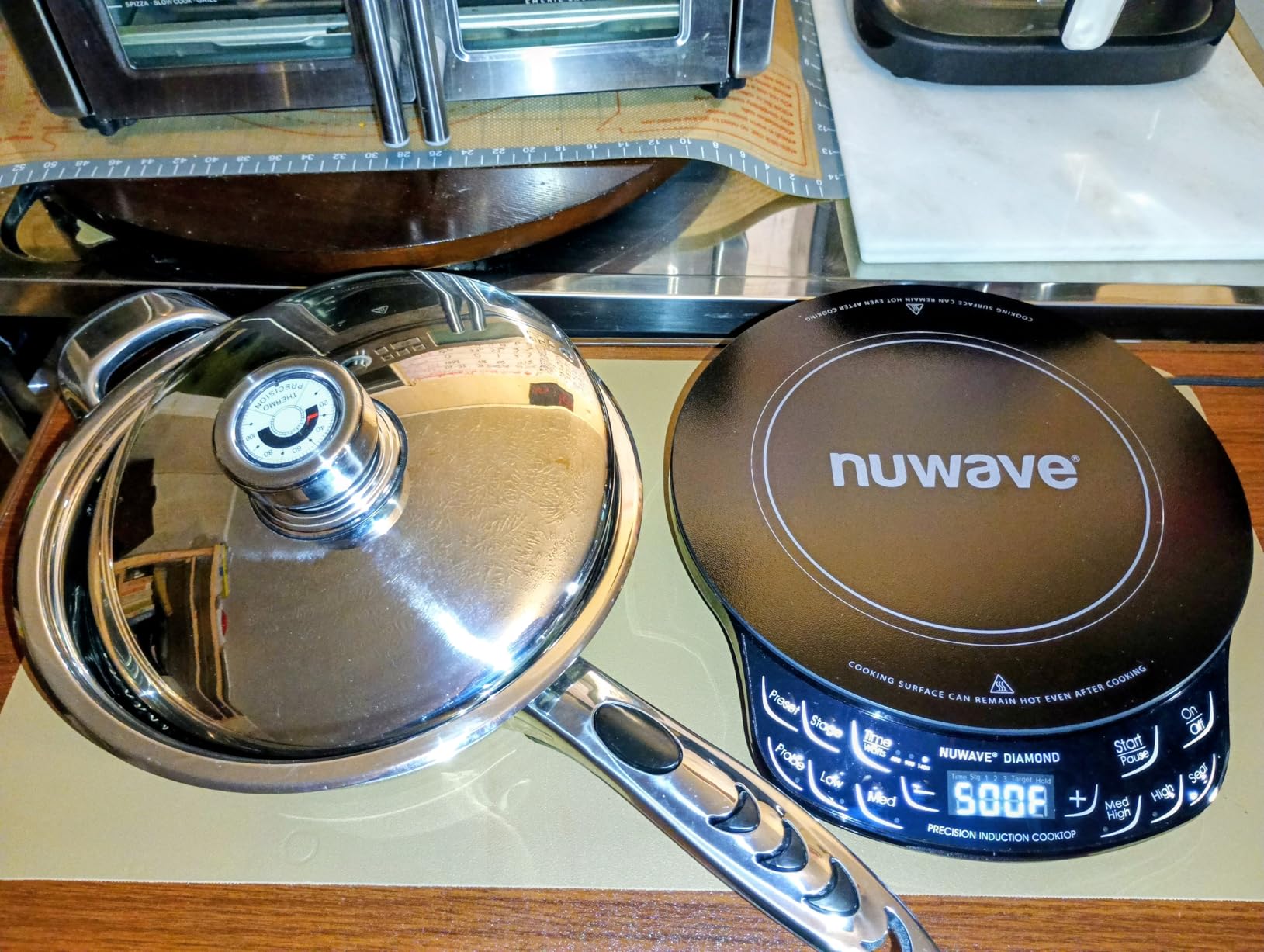 Nuwave Portable Induction Cooktop Diamond with Probe, 100°F to 500°F | Advanced Countertop Burner, 91 Temps, 12