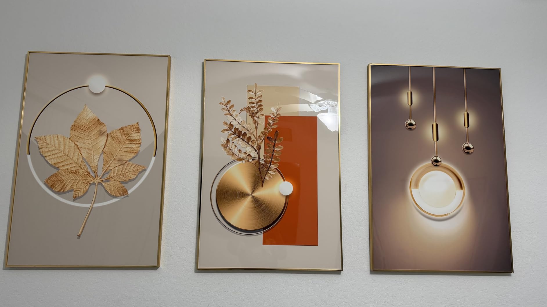 Large Framed Modern Abstract Wall Art for Living Room, 3 Piece 24x36 In customer photo 1