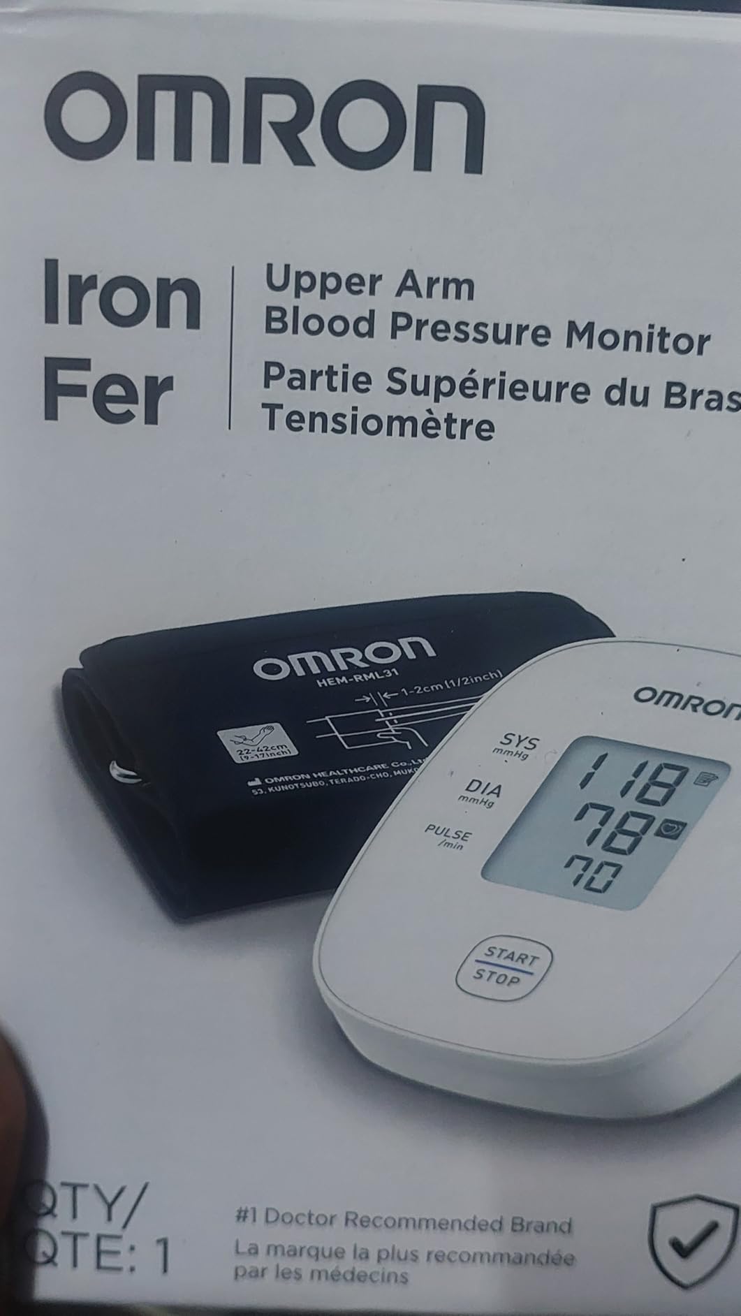 OMRON Iron Blood Pressure Monitor & Upper Arm Blood Pressure Cuff customer photo 1