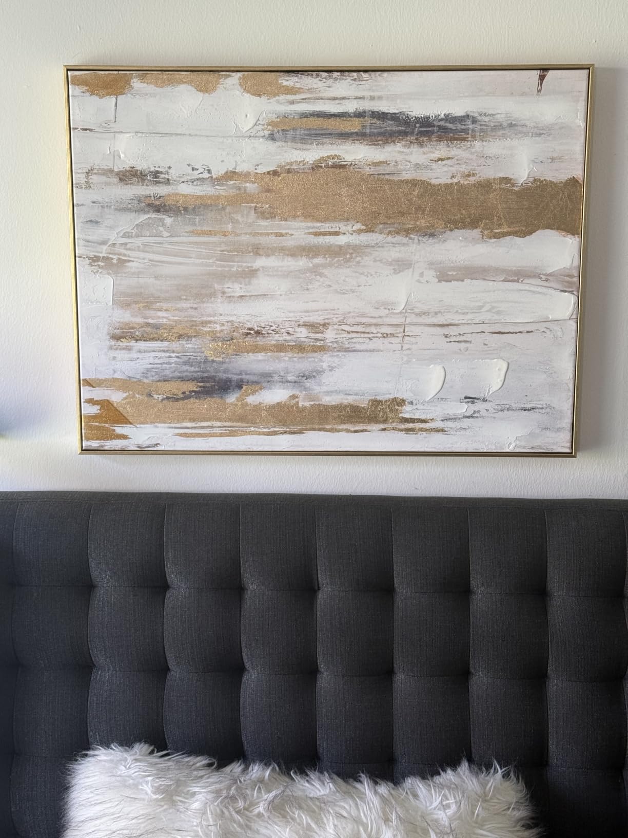 Zessonic Abstract Gold and Beige Textured Wall Art,12