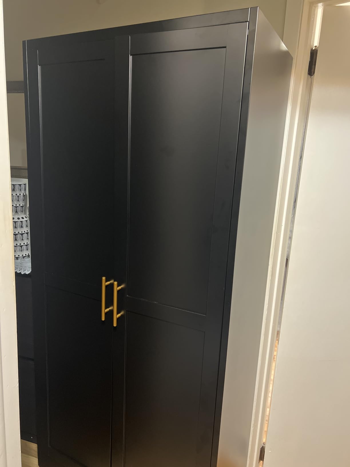 Metal Armoire Wardrobe Closet Storage Cabinet with Hanging Rod,71'' Metal Wardrobe Cabinet with 2 Doors and 2 Adjustable Shelves for Bedroom, Laundry Room, Cloak Room customer photo 1
