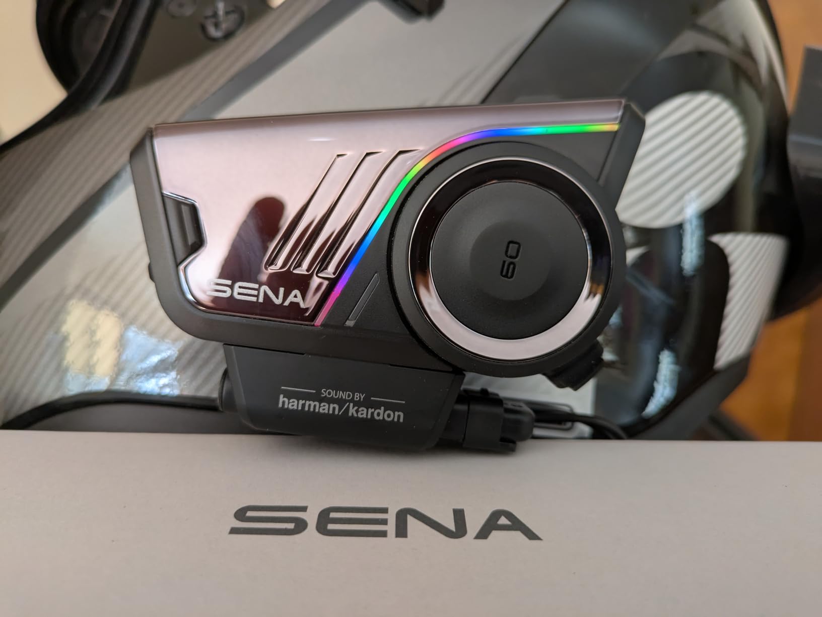 Sena 60S Motorcycle Communication Headset with Wave, Mesh 3.0, and Bluetooth Intercom, IPX7 Waterproof, 24 hr Battery, 2 km Range, 2nd Generation Sound by Harman Kardon Helmet Comms System, Dual Pack customer photo 1