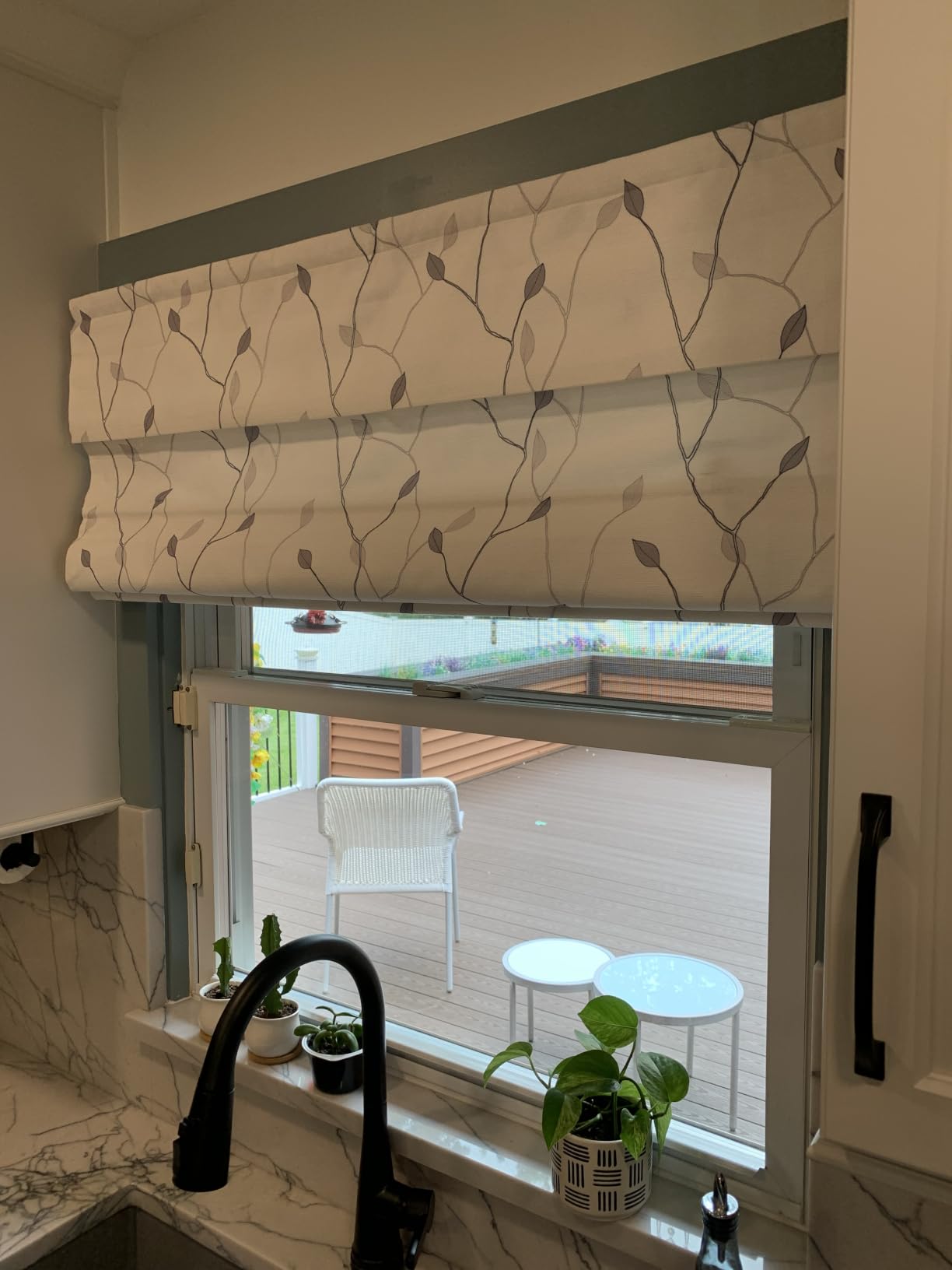 Bamboo Roman Shades, Easy Installation Oatmeal Woven Wood Shades, Cordless Custom Blackout Bamboo Window Shades for Doors Windows customer photo 2