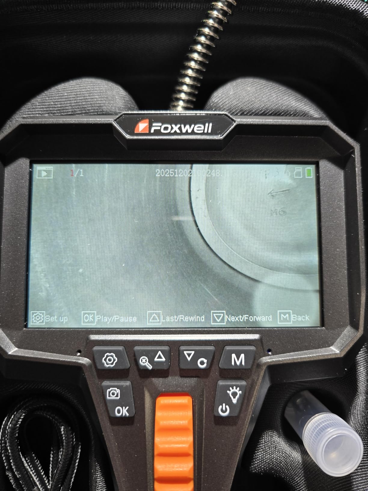 FOXWELL Y400 220° 2-Way Articulating Borescope, 0.24in Ultra-Slim Endoscope | with Light, 1080P IPS HD Screen, IP67 Waterproof Camera, 5.3FT Flexible Scope for Automotive, Engine, HVAC, Industrial Inspection customer photo 1