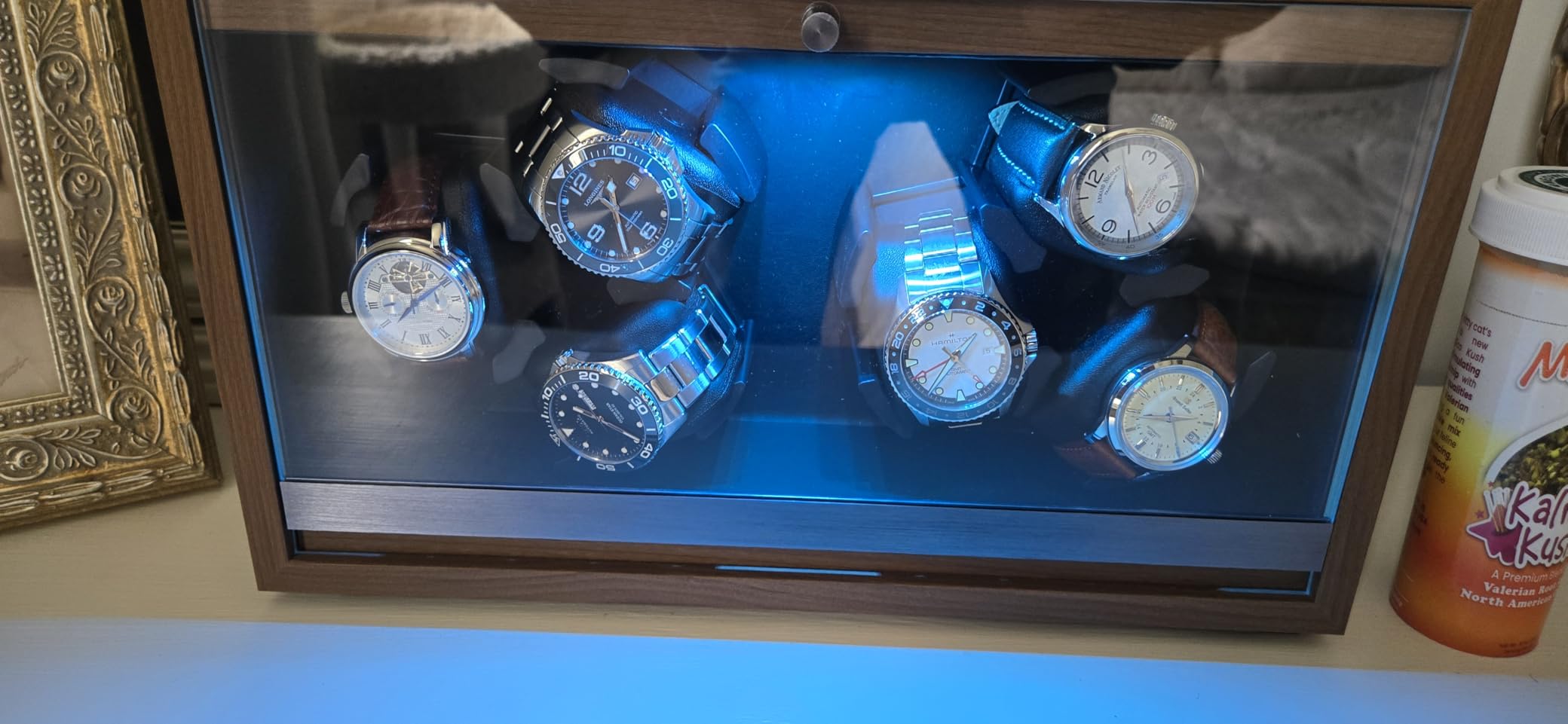 ANWBROAD Watch Winder for Automatic Watches, Watch Winder Box 6 with LED customer photo 1