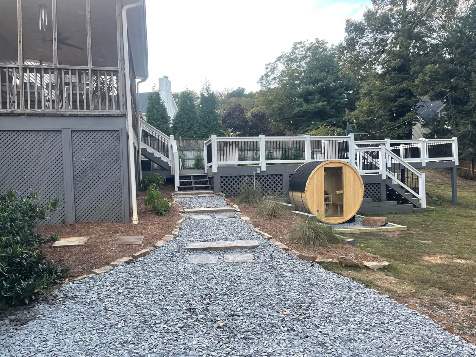 Outdoor Barrel Steam Sauna 2 Person, Canadian Spruce 4.5KW ETL Toule Heater customer photo 1