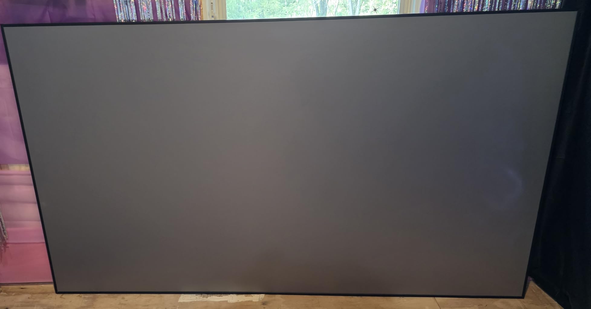 Valerion 100-inch Fresnel ALR Projector Screen, 16:9 Fixed Frame, Daylight Viewing, 1.8 Gain, 85% Ambient Light Rejection (Ceiling & Side), Compatible with Long Throw Projectors customer photo 2