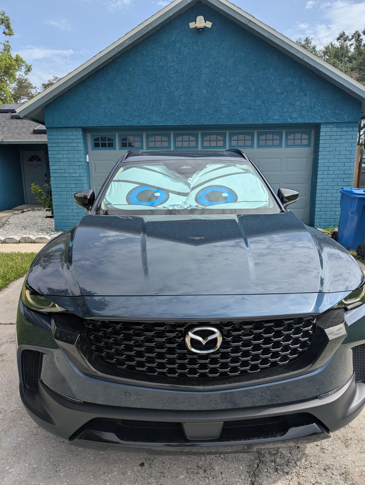 Car Windshield Sun Shade, Universal Fit Midsized Sedan SUV, Cool Gray customer photo 1