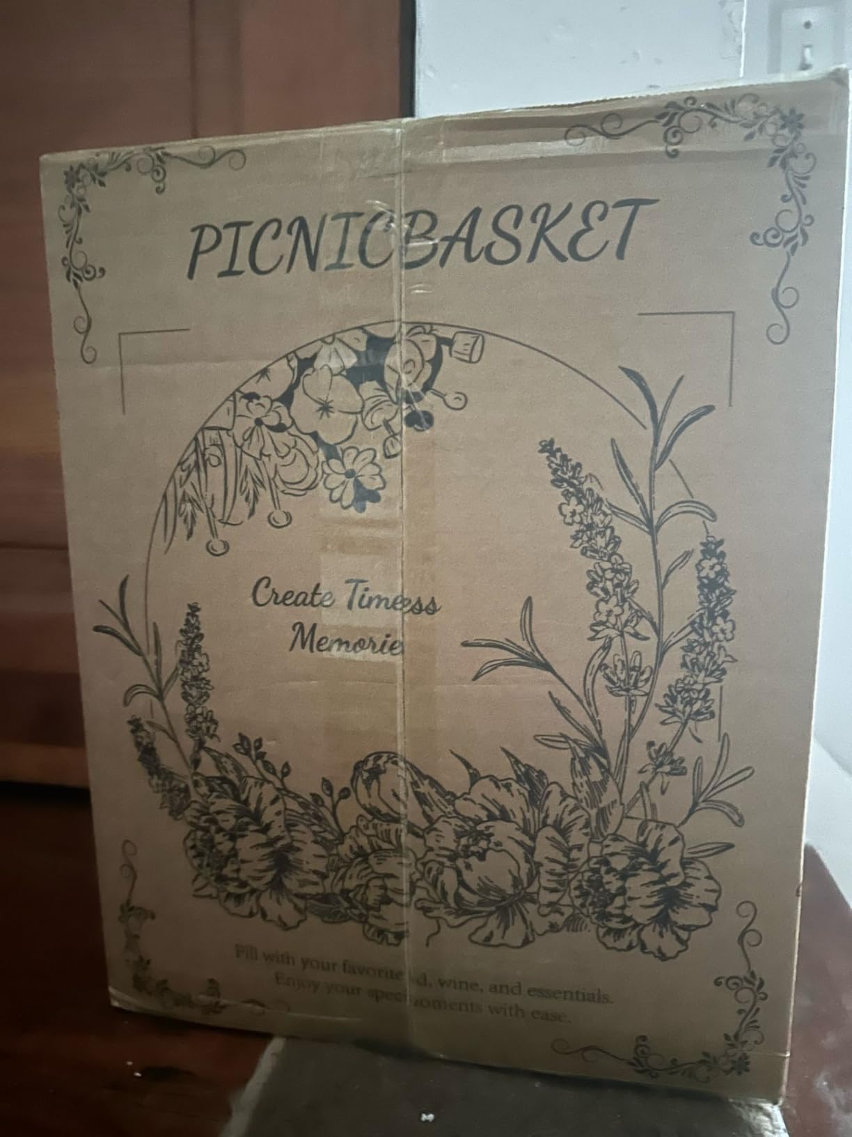 Picnic Basket for 2 with Mr Mrs Wine Glass Bridal Shower Gift | Engagement Newly Wedding Gifts for Couples 2026 With Greeting Card, Wicker Picnic Set Kit with Blanket Cooler for Beach customer photo 1