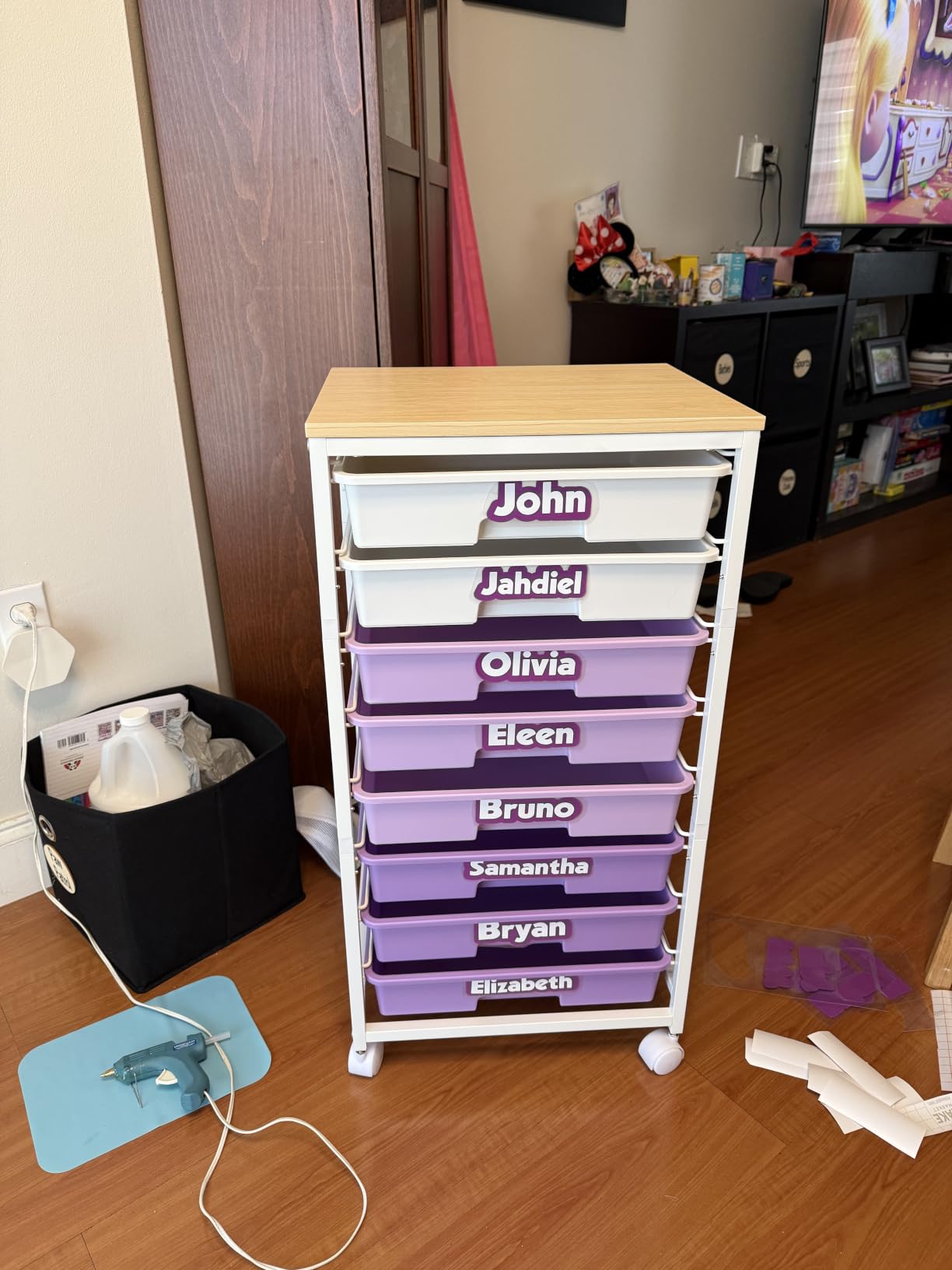SYKIARIOL Rolling Cart with Drawers,Craft Organizers and Storage, Green customer photo 2