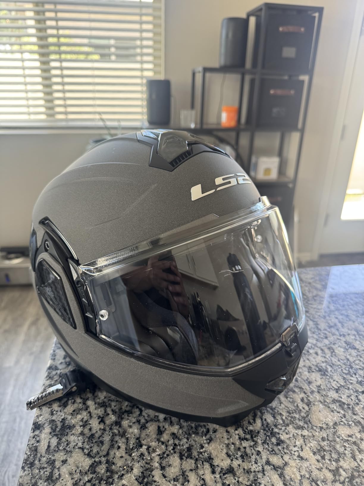 LS2 Helmets Advant II Modular Motorcycle Helmet W/SunShield customer photo 2