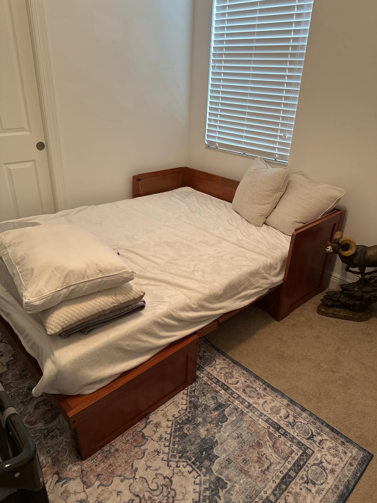 NIGHT & DAY Furniture Murphy Cube Cabinet Bed Queen White with Rattan customer photo 2