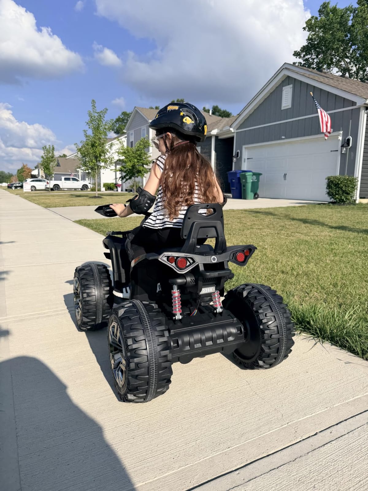 JOYRACER 24V Kids ATV 4 Wheeler, 4x4 Ride On Toys Car w/ 800W Motors, 9AH Battery Powered Car w/Remote Control, Bluetooth, MP3, USB, Spring Suspension, 2-Seater Quad for Boys Girls, Black customer photo 2