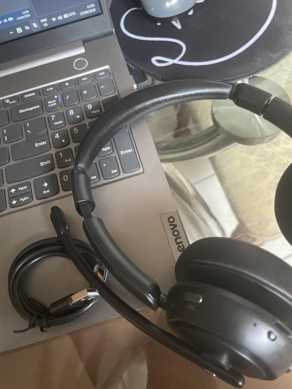 Upgrade ANC & ENC Wireless Headset with Mic for Work (Flip-to-Mute & Dongle) | Bluetooth 5.4 Noise Cancelling Headphones with Mic for Call Center/Home/Computer/Phones customer photo 1