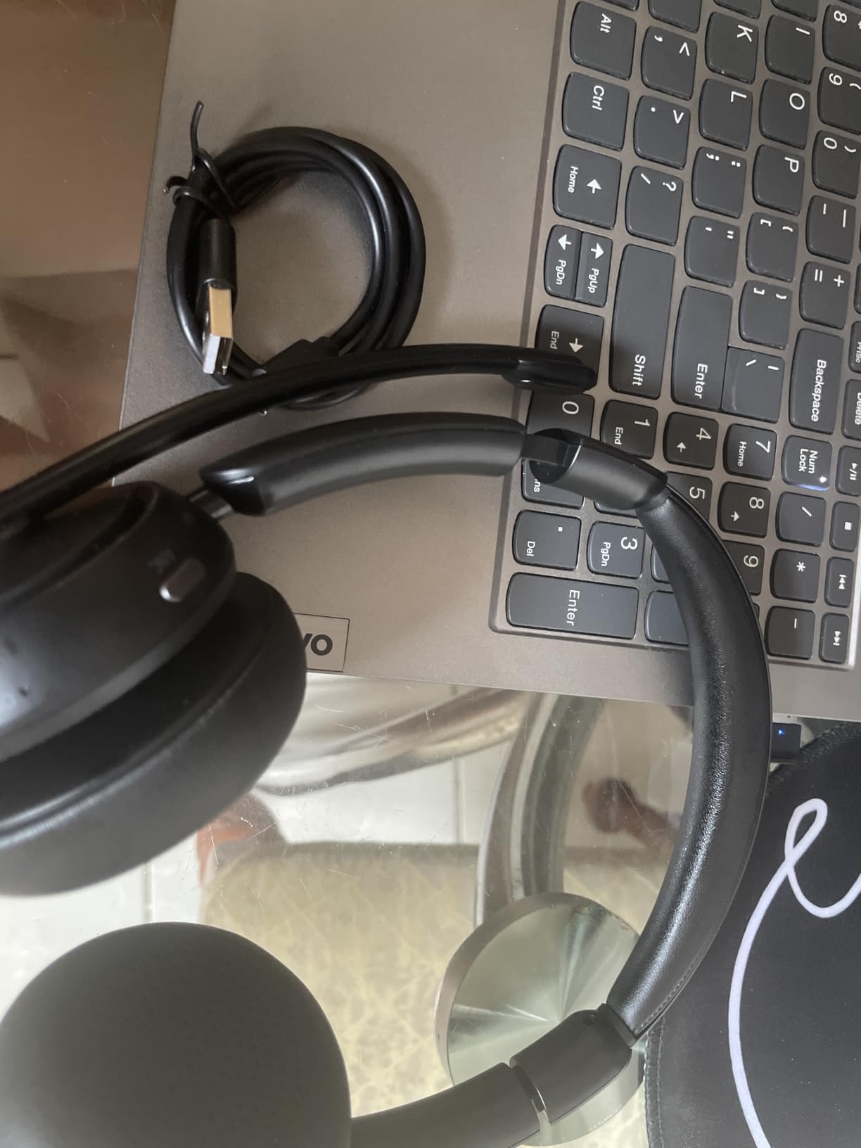 Upgrade ANC & ENC Wireless Headset with Mic for Work (Flip-to-Mute & Dongle) | Bluetooth 5.4 Noise Cancelling Headphones with Mic for Call Center/Home/Computer/Phones customer photo 2