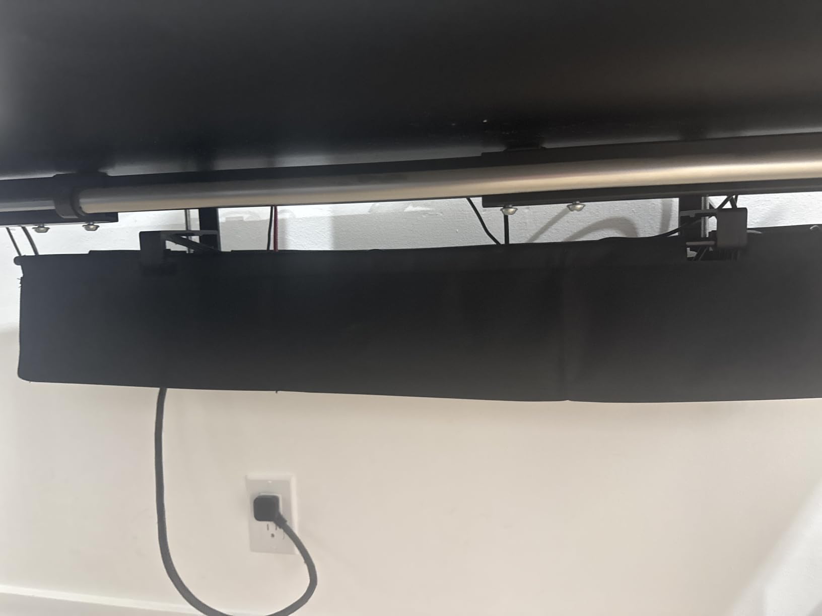 Univivi No Drill Under Desk Cable Management Tray, 48 inch Cable Management | Clamp/Screw Mount Desk Cable Organizer, Premium Fabric Cable Management Tray, Large Capacity Cord Organizer for Office, Home customer photo 2