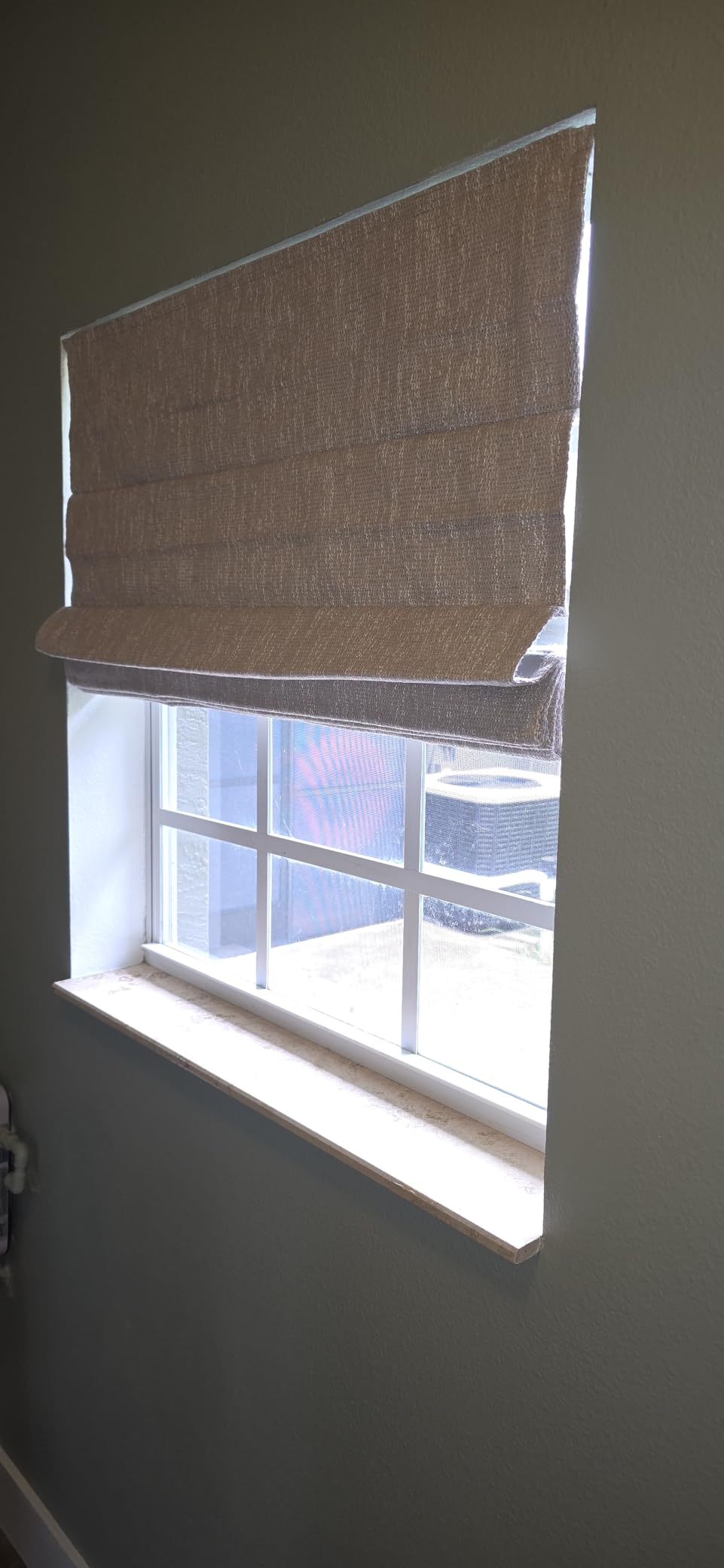 UNISHADES No Drill Cordless Roman Shades, Room Darkening, 22×48 in Beige customer photo 2