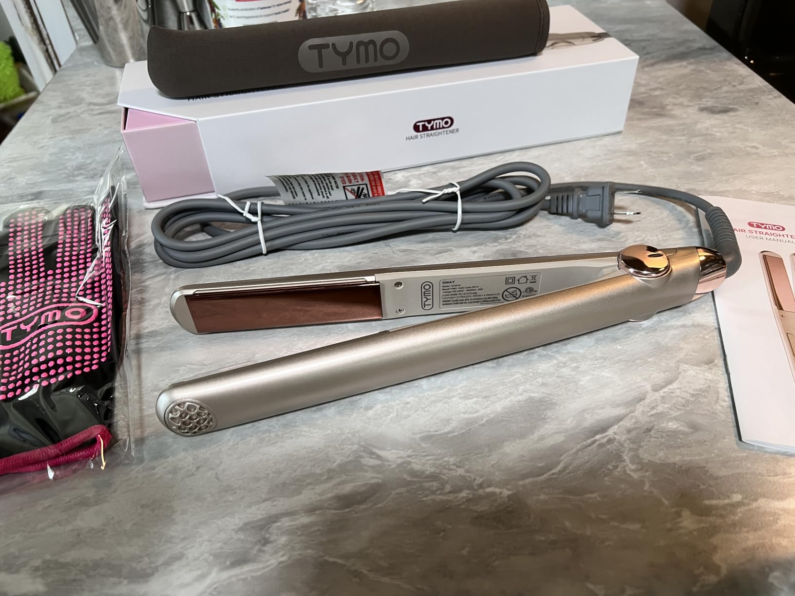 TYMO Flat Iron Hair Straightener and Curler 2 in 1 with 10s Fast Heating, 1 Inch Professional Titanium Straightening Curling Iron with 32 Adjustable Temp and Automatic Shut Off, Champagne customer photo 1