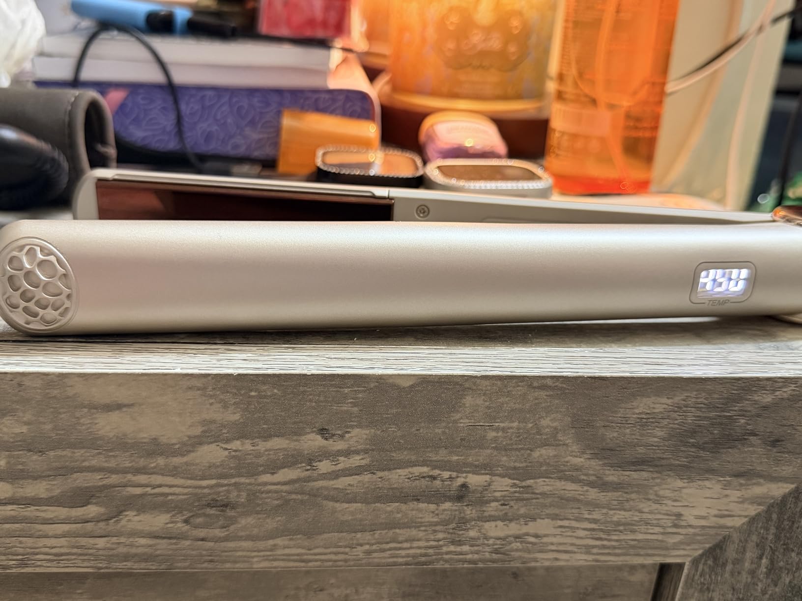 TYMO Flat Iron Hair Straightener and Curler 2 in 1 with 10s Fast Heating, 1 Inch Professional Titanium Straightening Curling Iron with 32 Adjustable Temp and Automatic Shut Off, Champagne customer photo 2