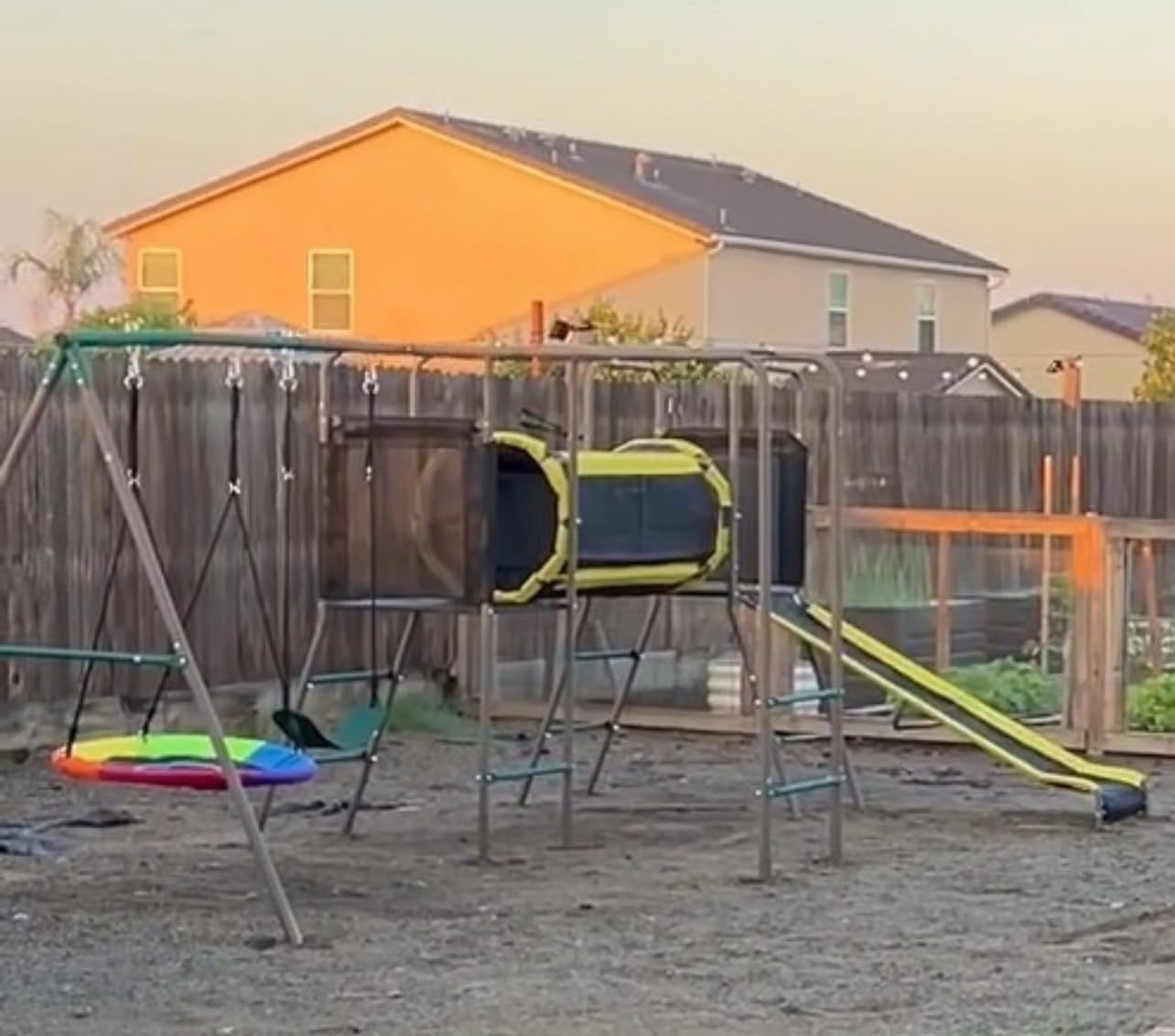 Hapfan Swing Set with Slide,Crawl Tunnel and Monkey Bars for Backyard customer photo 1