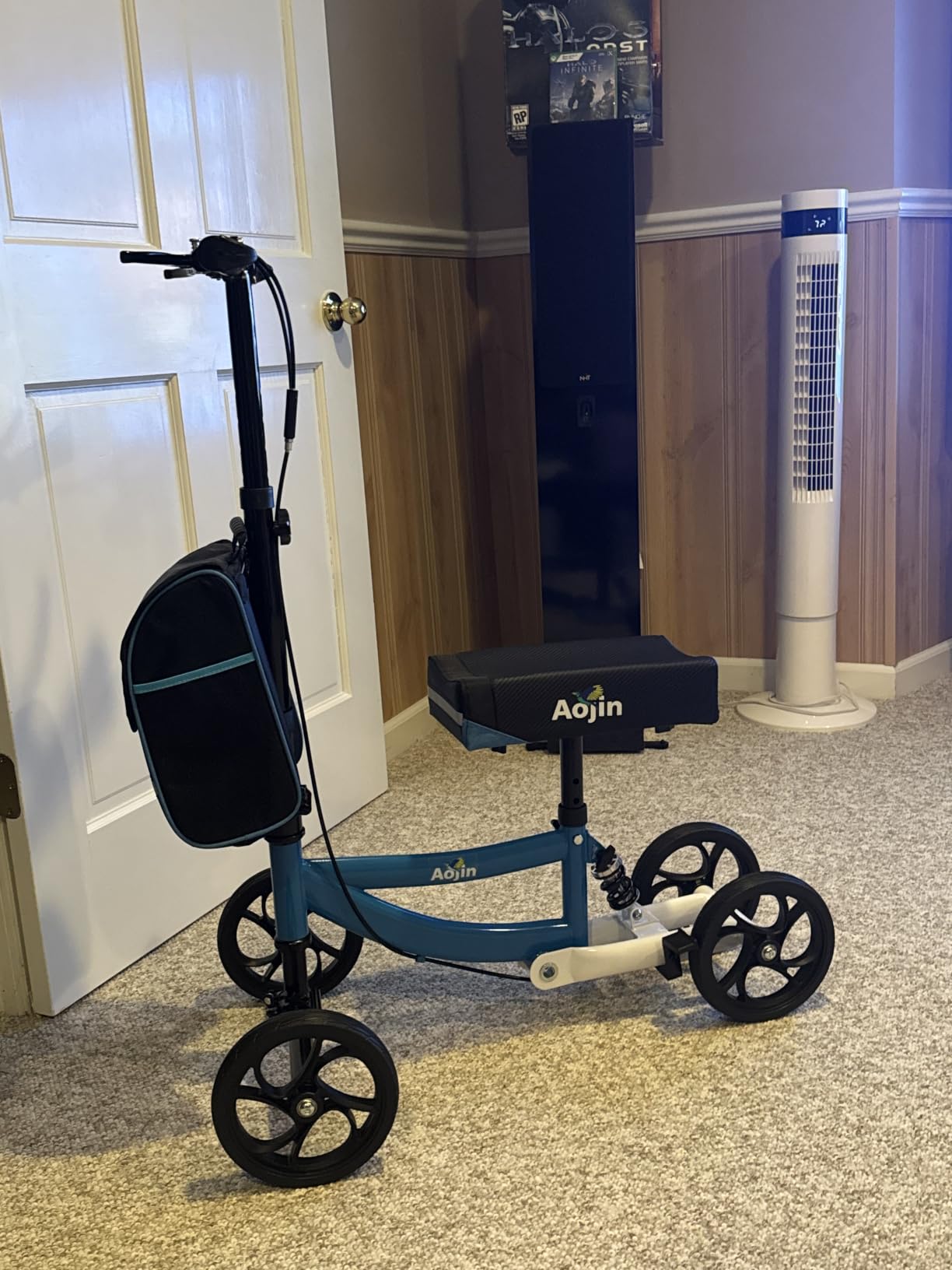 Aojin Knee Scooter for Adults for Foot Injuries, Storage Bag, 8'' Wheels customer photo 1