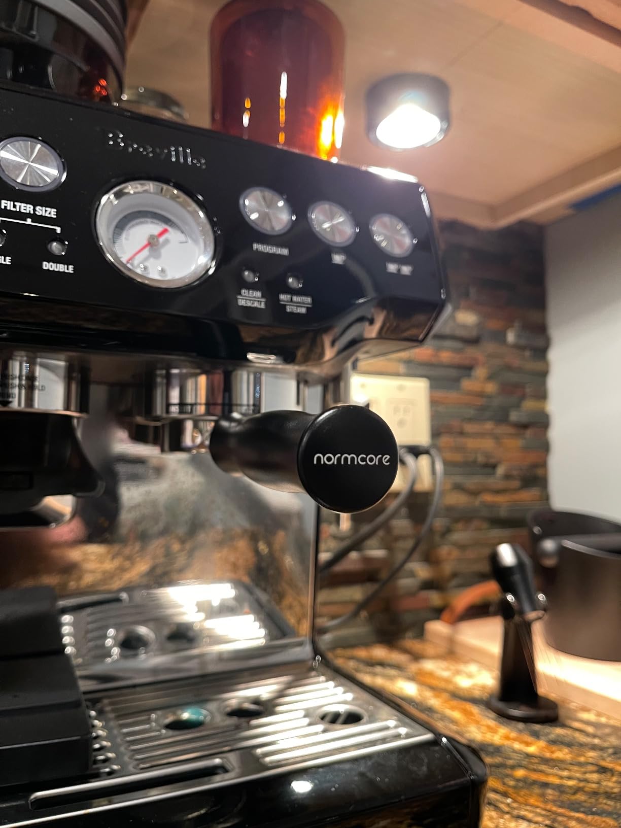 Normcore 58mm E61 Naked Portafilter for Lelit, Flair 58, ECM, Rocket, E61 Group Heads Machines, Bottomless Espresso Portafilter with 18g Basket, Genuine American Walnut Handle customer photo 1