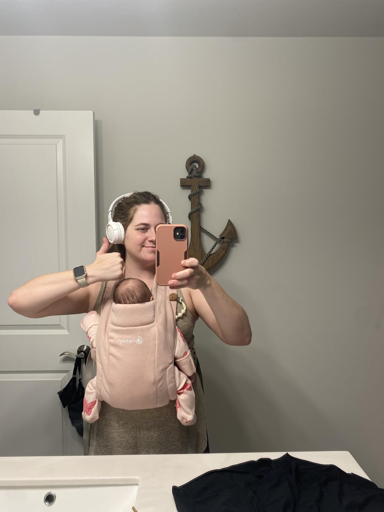 Ergobaby Embrace Newborn Baby Carrier for Infants 0-12 Months | Ergonomic 2-Position Infant Carrier with Head and Neck Support, Hip-Healthy Positioning, Fits 7-25 lbs, Canyon Clay customer photo 2