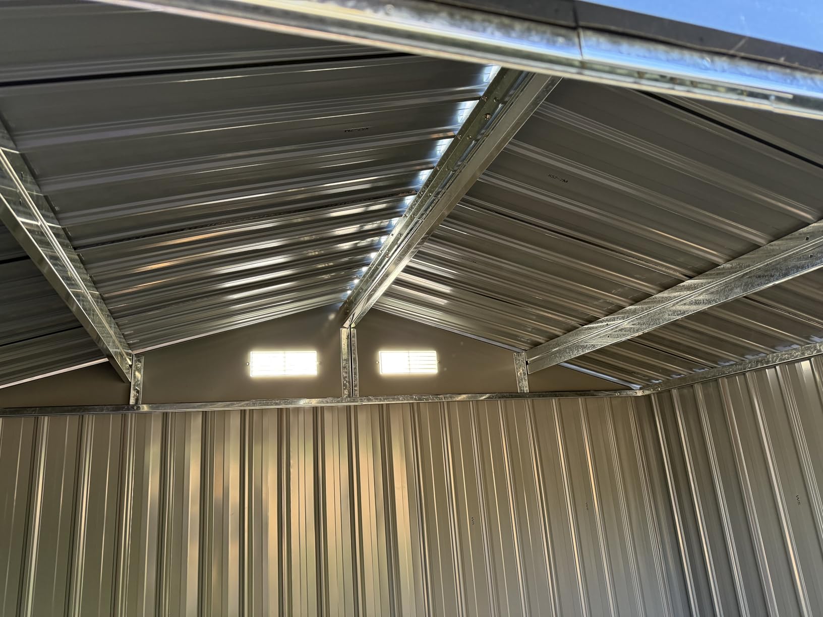 Aoxun 7.3'x5.3' Shed with Floor Galvanized Steel Outdoor Storage Shed Brown customer photo 2