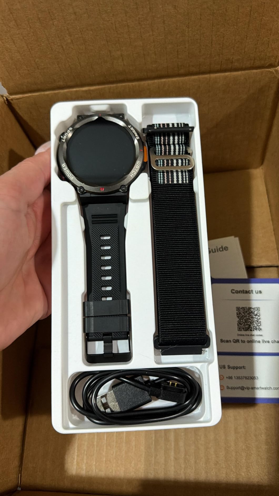 Military Smart Watch for Men(Answer/Make Calls),Outdoor Smartwatch with 100 Days Battery/Flashlight/Compass/Heart Rate/SpO2/Sleep Monitor/2 Straps, Rugged Fitness Watch for iPhone/Android Phones customer photo 2