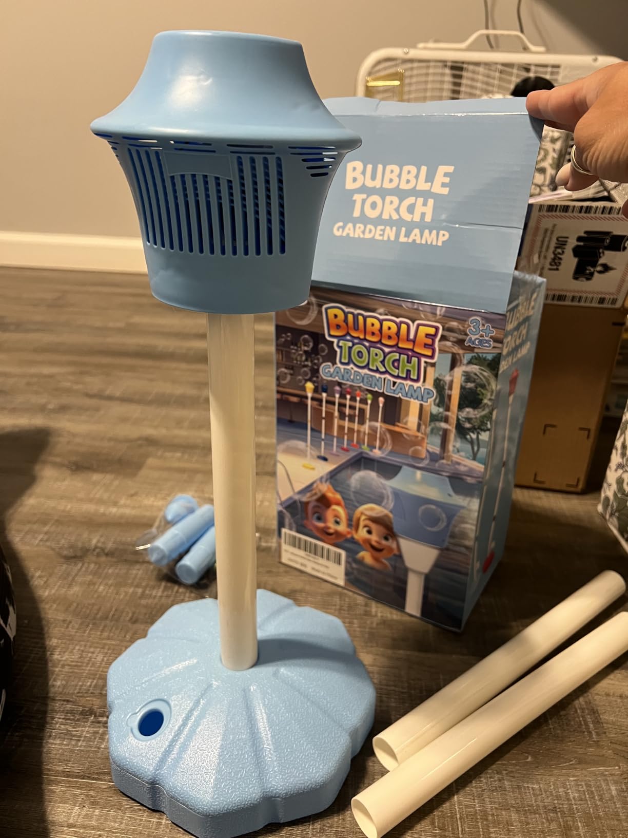 Infowush Bubble Machine for Kids, Automatic Standing Bubble Maker Machine customer photo 2