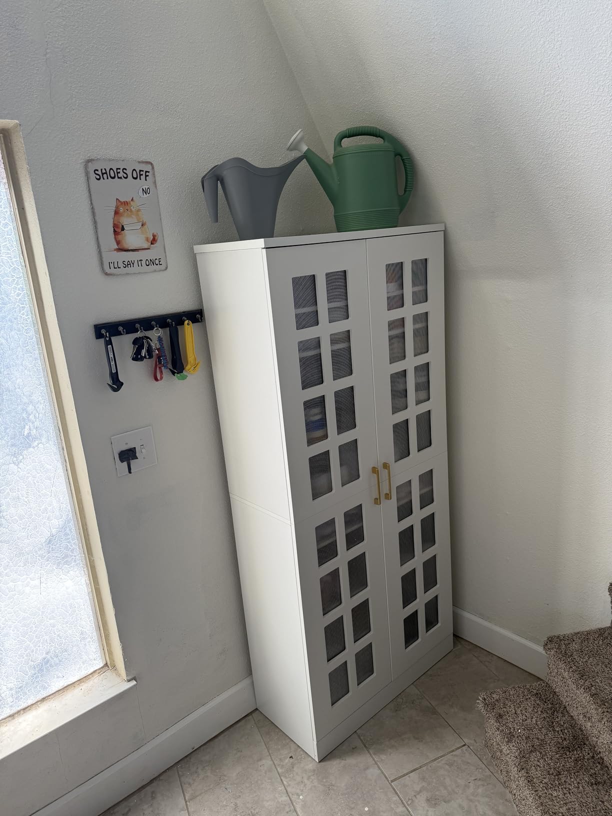 Tribesigns Tall Shoe Cabinet with Doors, 8-Tier Modern Shoe Storage Cabinet customer photo 2