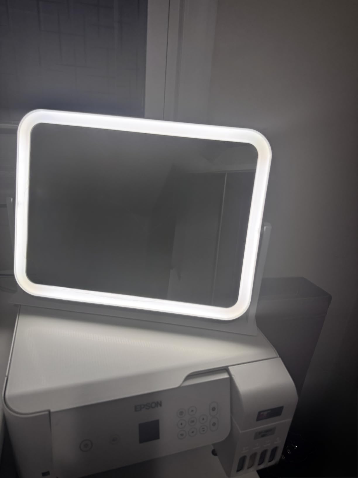 FENNIO Vanity Mirror with Lights 17''x13'' Makeup Mirror with Lights,Vanity Mirror Touch Screen with 3-Color Lighting,Dimmable,for Vanity Desk Tabletop White customer photo 2